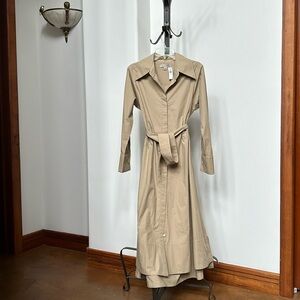 Banana Republic Savannah Midi Shirt Dress, Tan, size S NWT